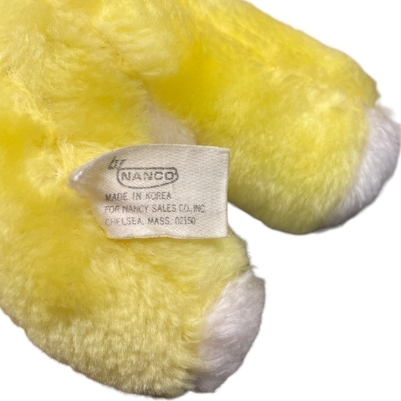 Vintage Nanco Yellow Bunny Rabbit Plush Easter 8” Stuffed Animal Glass Eyes - Picture 5 of 8